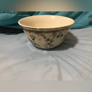 Bowl with dragonfly and vines.